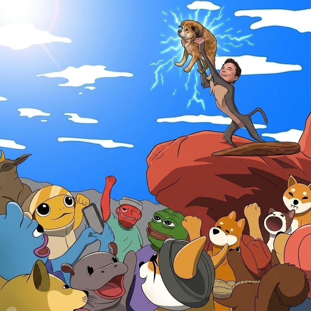 Tilly held aloft above a cheering meme community