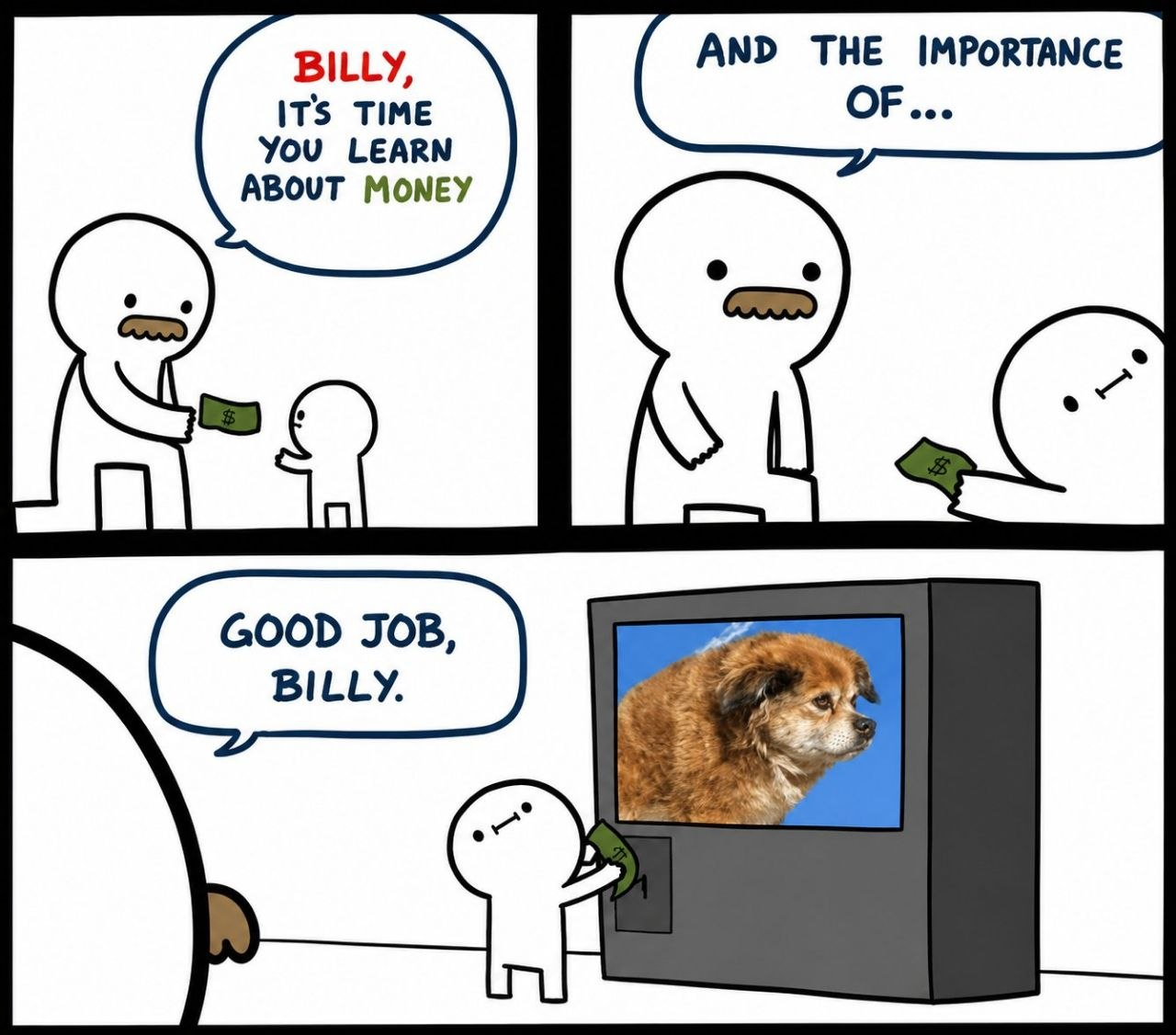 Comic about putting money into Tilly